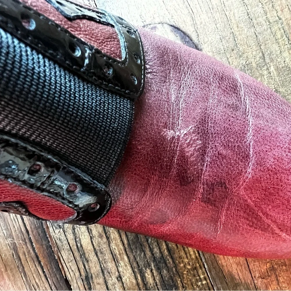 Staccato maroon & black heels